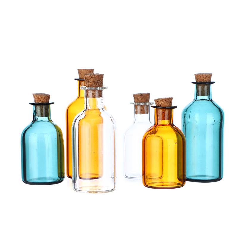1:12 кукольных мини-стеклянных бутылок с пробковой крышкой для хранения крошечных баночек и флаконов, ваза Decortoy