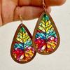 Dangle Earring Colorful Statement Earrings Kaleidoscope Pattern Water Drop Earrings Party Jewelry
