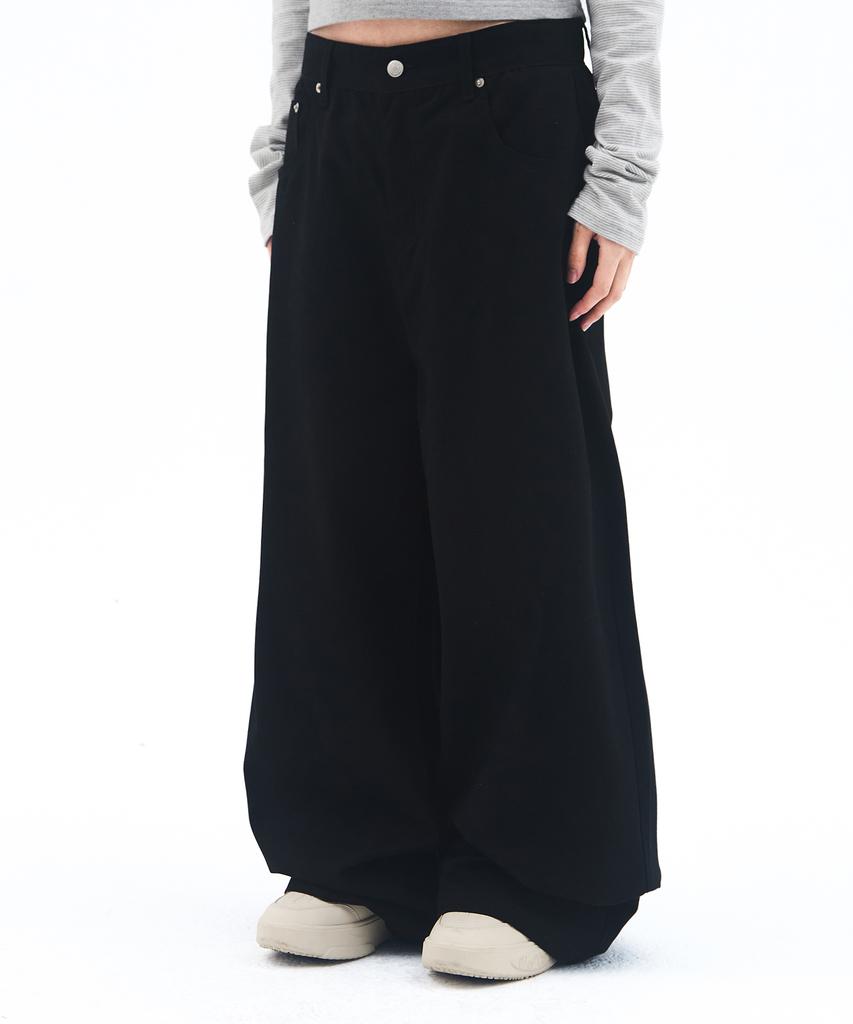 AMES-WORLDWIDE Overfit Cotton Pants Black