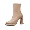 Fashion Vintage Women Ankle Boots Fashion Elegant Side Zippers Shoes Autumn Winter Thick Heel Laides Modern Short Booties