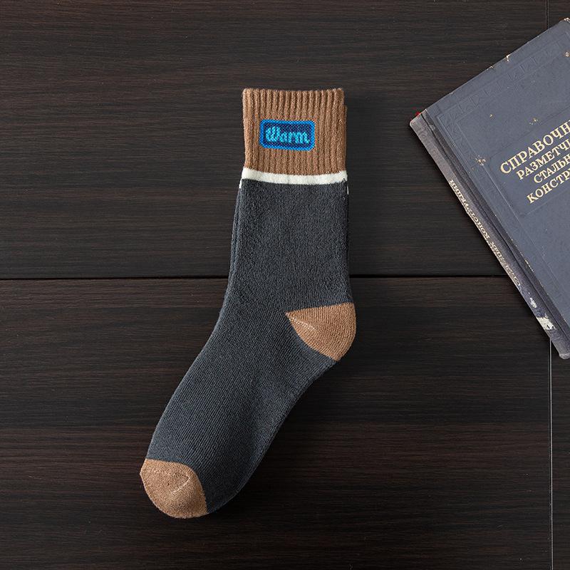Мужские толстые носки из шерсти с кольцом-полотенцем на подошве, впитывающие пот, согревающие, для осени и зимы