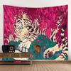 Джунгли Тигр иллюстрация ретро арт-деко гобелен в стиле бохо настенный хиппи колдовство психоделическое украшение дома