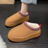 Fashion New Winter Retro Women Snow Warm Suede Leather Lazy Loafers Boots Shoes Woman Lady Female Flat Bottine Botas Boots Mujer Shoes