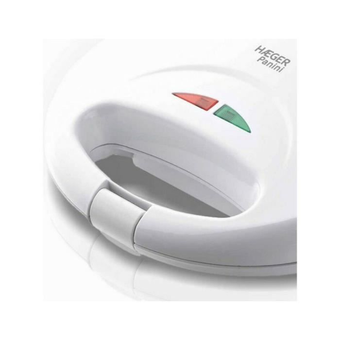 Panini Sandwich Maker 750W - HAEGER - White - Electric