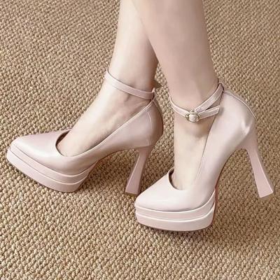 Модные женские туфли на высоком каблуке Мэри Джейн с острым носком, элегантные сандалии, сексуальная роскошная обувь 2025 лето, дизайнерские массивные лолита, женская обувь