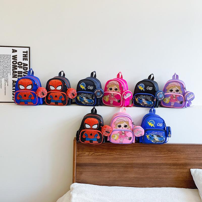 Kindergarten Baby Schoolbag Cartoon Animation Foreign Style Printing Boys And Girls Backpack Children'S Backpack Tide