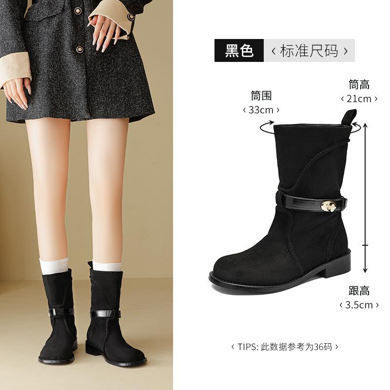 Черные ботинки Dr. Martens новая осенняя платформа ретро короткие ботинки средняя голень британские ковбойские ботинки