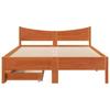 Solid Wood Bed with Drawers Wax Brown 120x200 cm Pine
