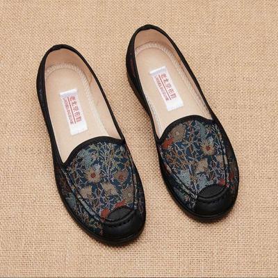 Старая Северная тканевая обувь весна-осень женская нескользящая для пожилых ретро мягкая подошва обувь для пожилой женщины большая косточка на ноге свободные туфли бабушки