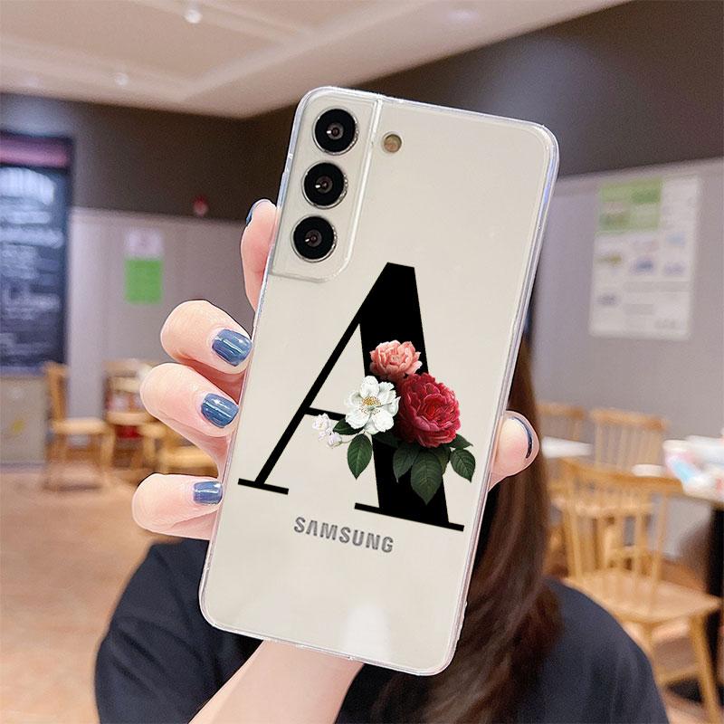 Прозрачный чехол для Samsung Galaxy S22 S20 FE S21 S10 S9 Plus Note 20 Ultra 10 Lite 9, мягкий чехол из ТПУ для телефона с буквами «сделай сам», цветок