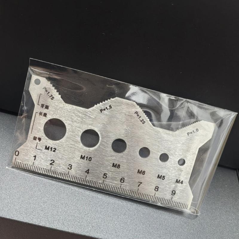Многофункциональный прецизионный инструмент для измерения резьбы с двуязычной маркировкой, конструкция из коррозионностойкой нержавеющей стали
