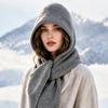 Унисекс Зимний Вязаный Шарф-Шапка с Капюшоном, Толстый Теплый Флисовый Шейный Пояс, Балаклава, Ветрозащитная Шапка для Защиты Ушей