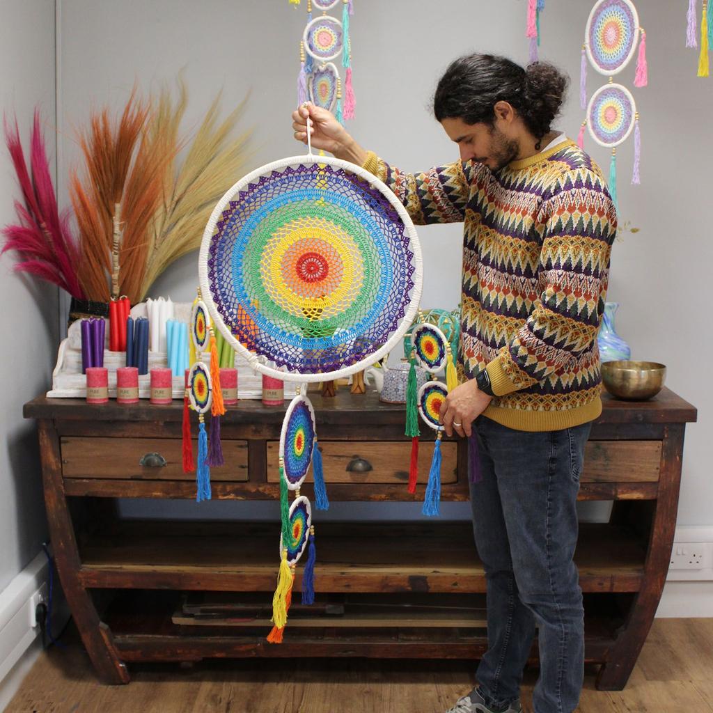 Dream Catcher Wall Hanging, Rainbow
