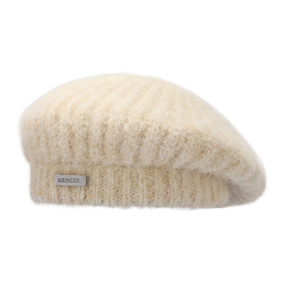 Женские береты во французском стиле, вязаные черные береты, модная французская шляпа для женщин