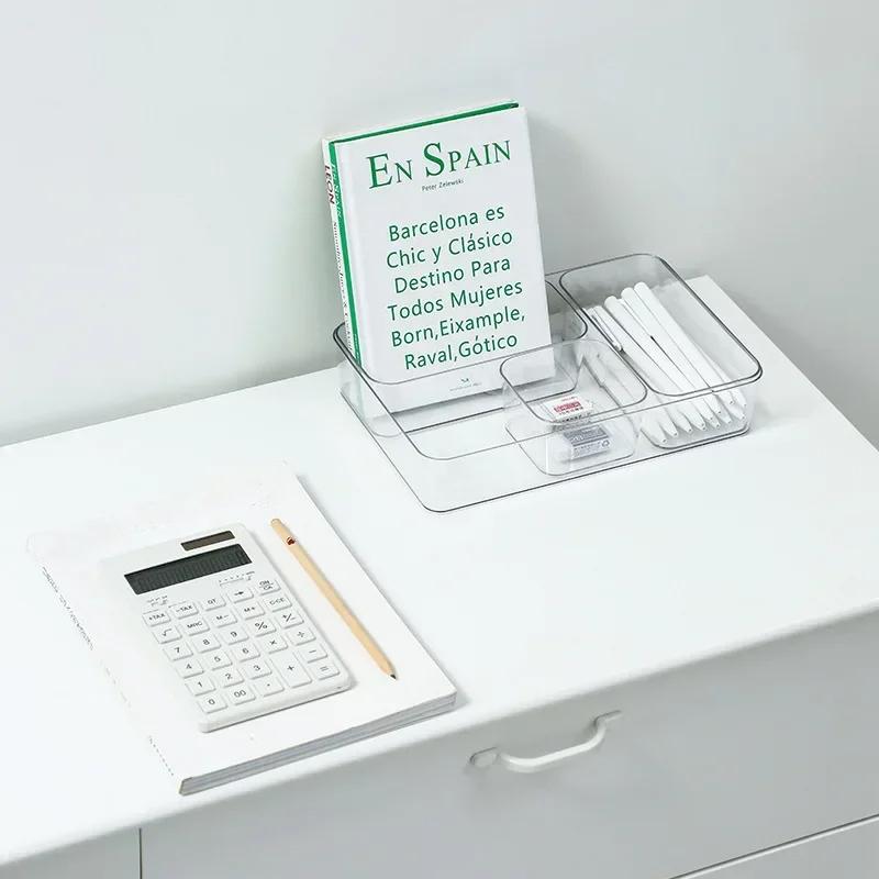 1 шт. прозрачная коробка для хранения органайзер настольный ящик для хранения контейнер ящик органайзер настольная шкатулка для украшений косметика органайзер коробки