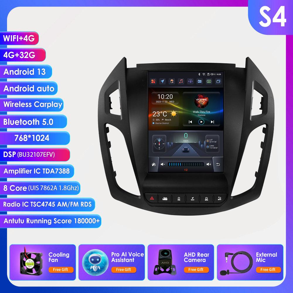 9.7'' Android 13 Car Radio For FORD Transit / Tourneo Connect 2013-2018 Car Multimedia Video 4G 2din wireless Carplay 360Camera