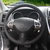 Black Faux Leather Car Steering Wheel Cover for Mitsubishi Lancer X 10 Outlander ASX Colt 2006-2015 Citroen C-Crosser 2007-2012