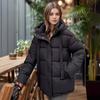 Женское зимнее хлопковое пальто 2024 года, однотонная женская куртка с капюшоном и высоким воротником, теплая хлопковая куртка, женские пальто больших размеров, теплая верхняя одежда
