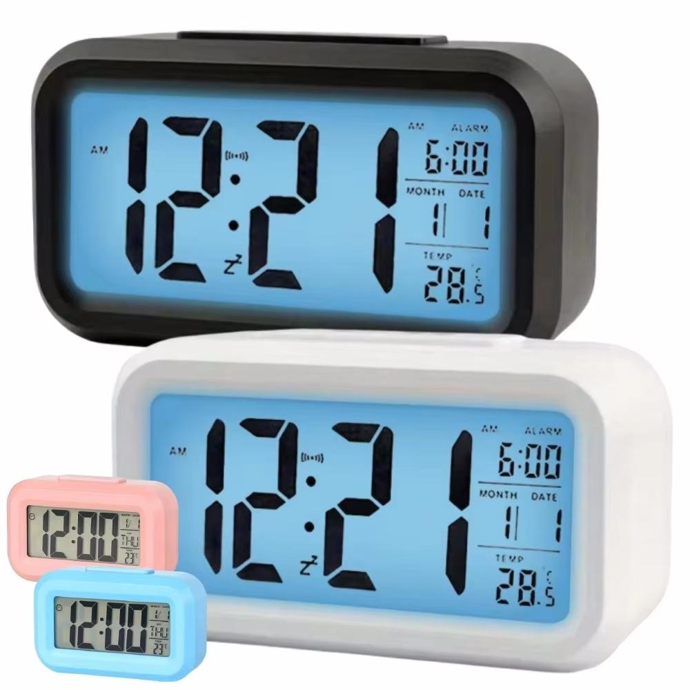 LCD Display Digital Alarm Clock Temperature Display Smart Digital Alarm Clock  Home Decor