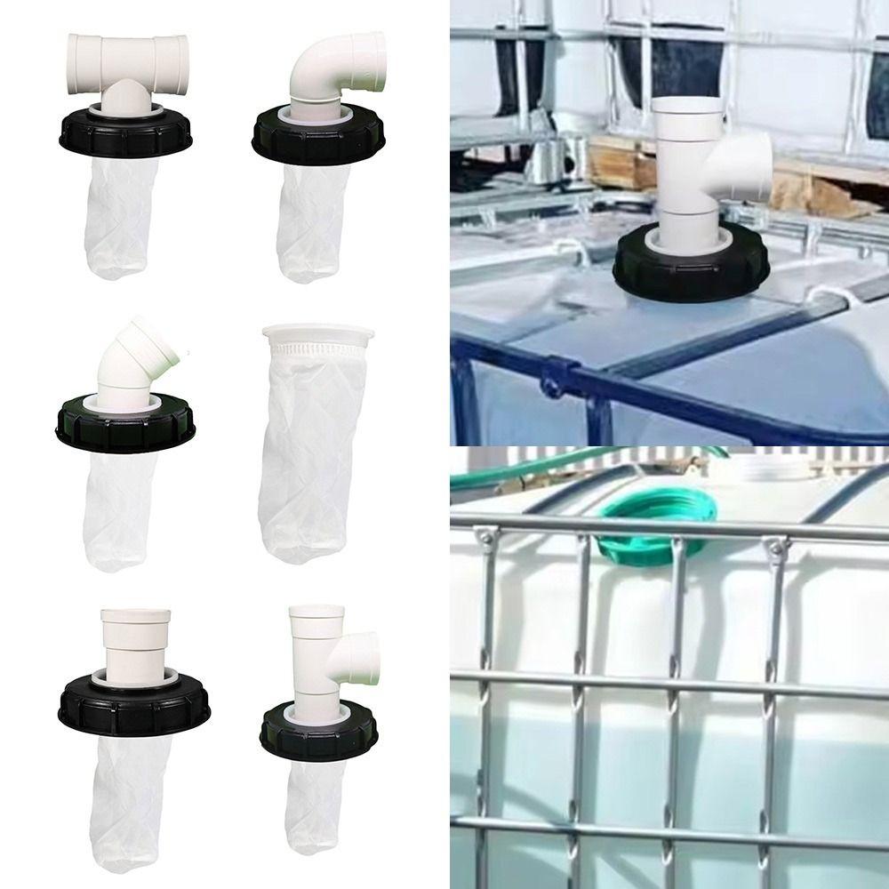 163mm IBC Ton Drum Fittings Plastic Cap T-shaped/Straight Head/Elbow/Vertical Washable IBC Tank Filter Lid with Filter Screw