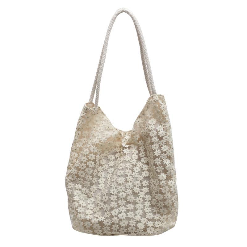 Женская сумка через плечо с кружевной сеткой и цветком