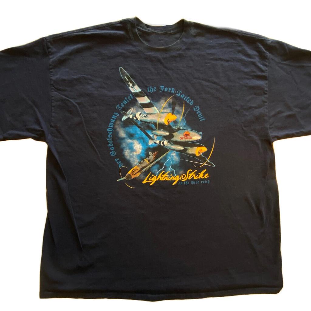 WWII US Air Force P38 Lightning Fighter T Shirt New 100 Cotton Short Sleeve ONeck Casual Tshirts Loose Top Size S3XL