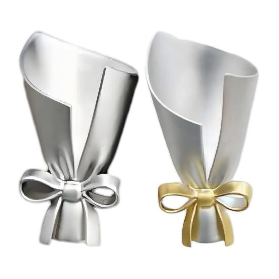 Брошь Миниатюрный дизайн вазы Легкая брошь из сплава с бантиком Гладкая блестящая отделка Носимый значок Художественный аксессуар