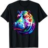 Хиппи-футболка с гиппопотамом Tie Dye Психоделическая футболка с гиппопотамом