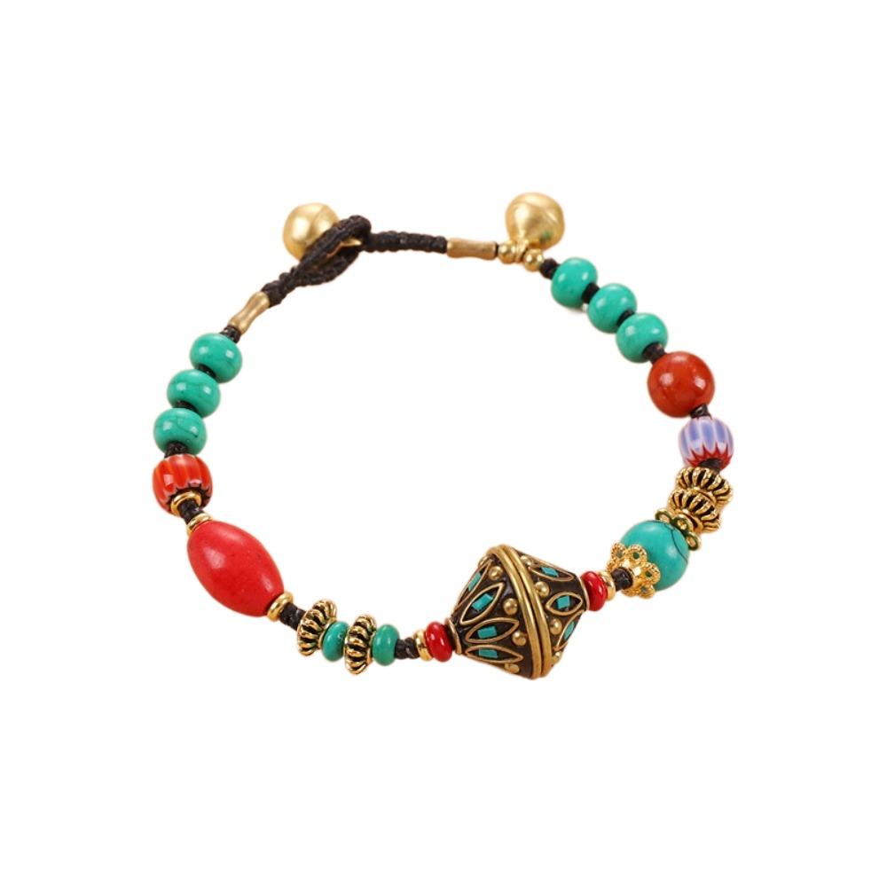 Красочный браслет в тибетском стиле, ретро-браслет из бисера, модный браслет в стиле бохо, ювелирные изделия