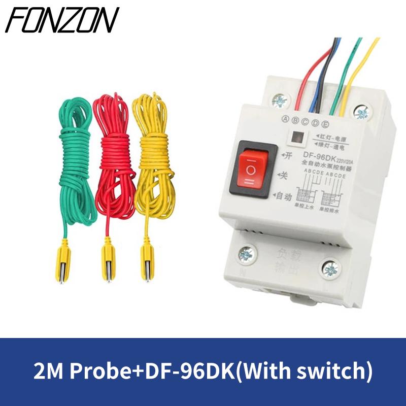 DF-96D DF-96DK automatic water level controller 20A AC 220V DC24V tank level detection sensor water pump control switch 2M probe