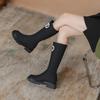 Женские высокие сапоги новая осень и зима средняя голень маленькая толстая подошва внутренняя высота увеличение высокий голенище рыцарские сапоги