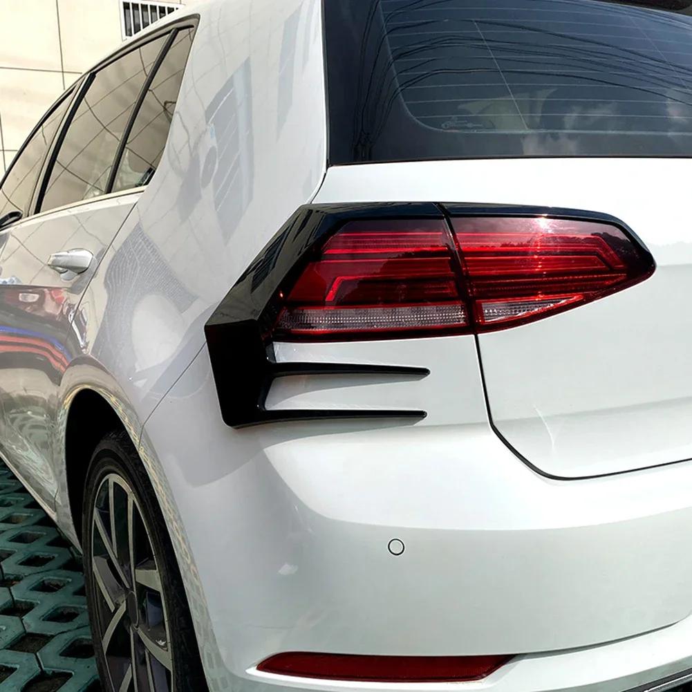 1 Pair Car Rear Bumper Lip Spoiler Taillight Lamp Cover Trim For VW GGolf 7.5 MK7.5 2016-2019 Plastic Auto Parts