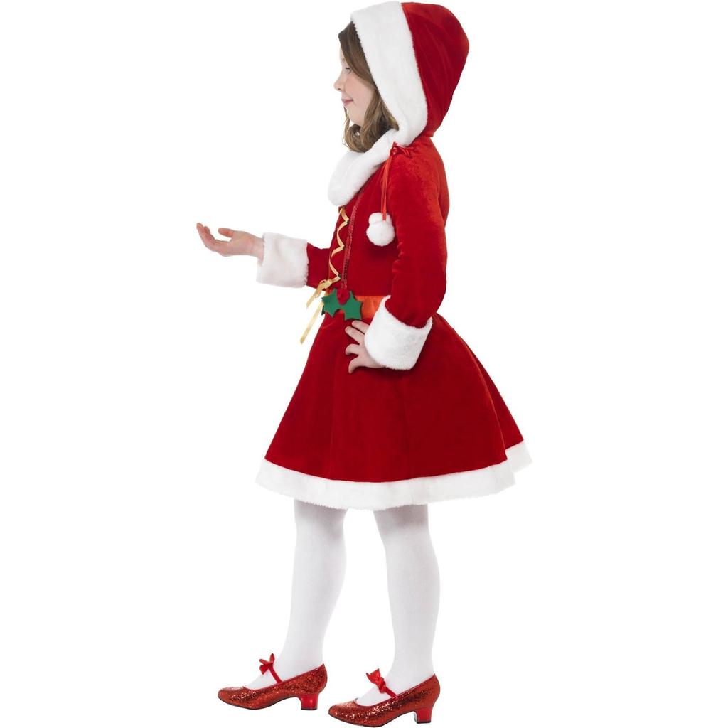 Smiffys Girls Little Miss Santa Costume Dress