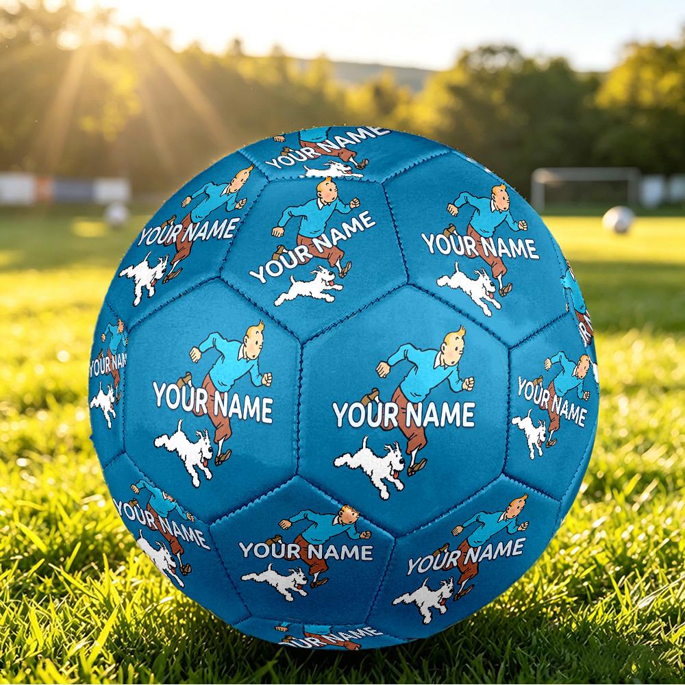 Size 5 FootballTintin Durable PU Soccer Ball for Sports Training Outdoor Competition