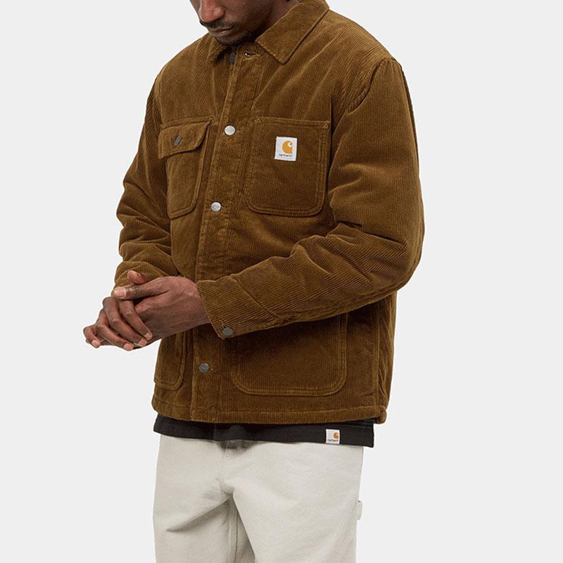 Carhartt WIP Логотип Вельветовая куртка Michigan Классическая мужская куртка Хаки I028628-0EP-02