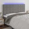 VidaXL LED Headboard Bedroom Furniture Double Bed Accessory Head of Bed Frame Interior Dark Grey 3122431