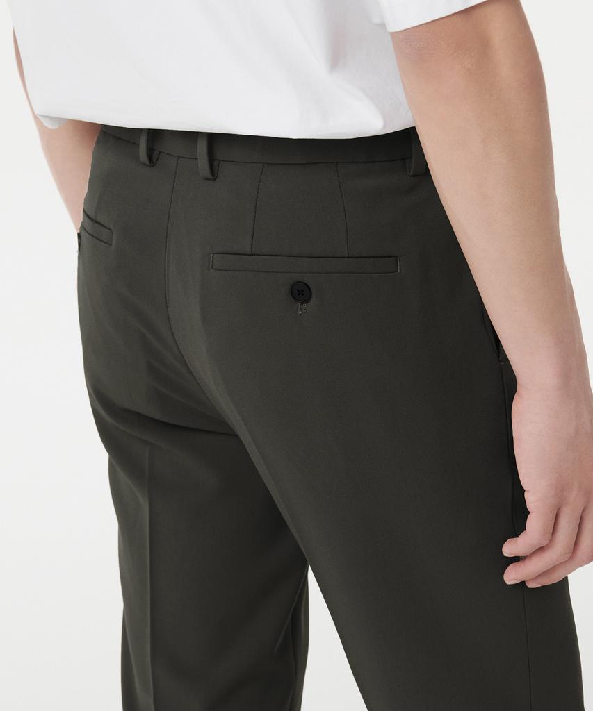 MUSINSA STANDARD Tapered Hidden Banding Crop Slacks [Dusty Khaki]