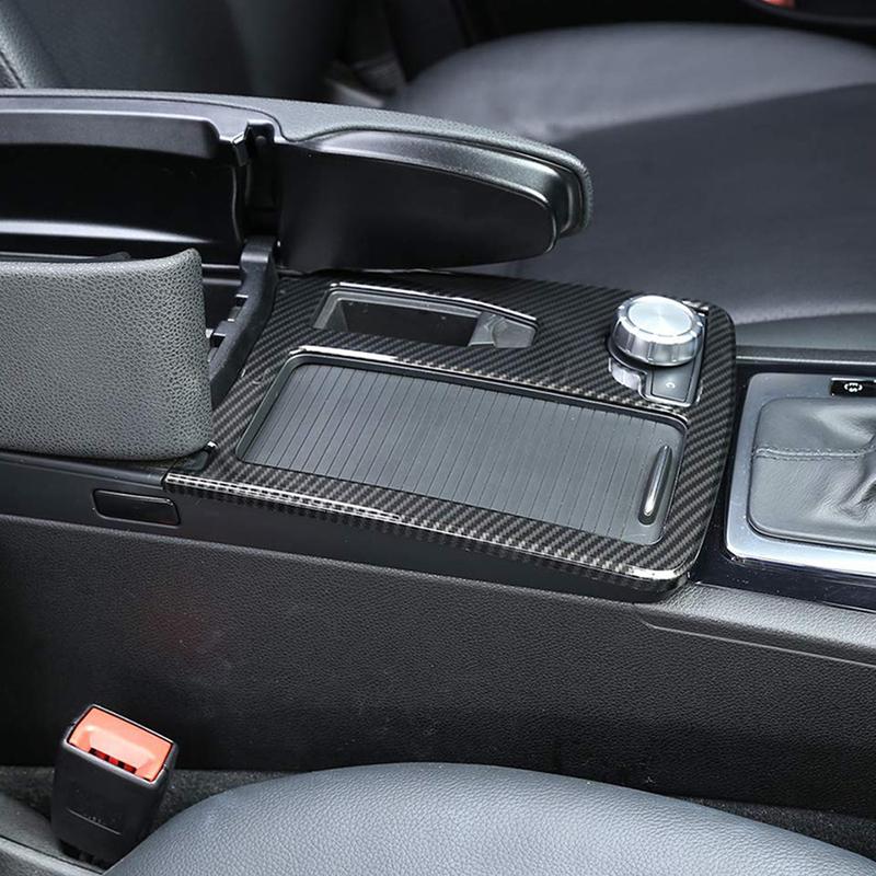 Auto Styling Carbon Fiber Multimedia Handrest Panel Covers For Mercedes Benz W204 W212 C Class E Class Interior Car Accessories