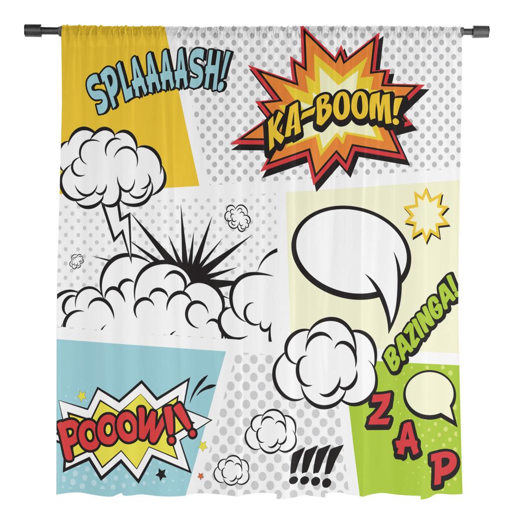 Диалоговое окно, тюлевые шторы с принтом для гостиной, прозрачная вуаль, занавеска для спальни, оконные шторы, жалюзи, домашний декор