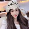 Женская весенне-летняя тонкая ажурная вязаная шапка в корейском стиле, элегантная шерстяная шапочка, милая повязка на голову