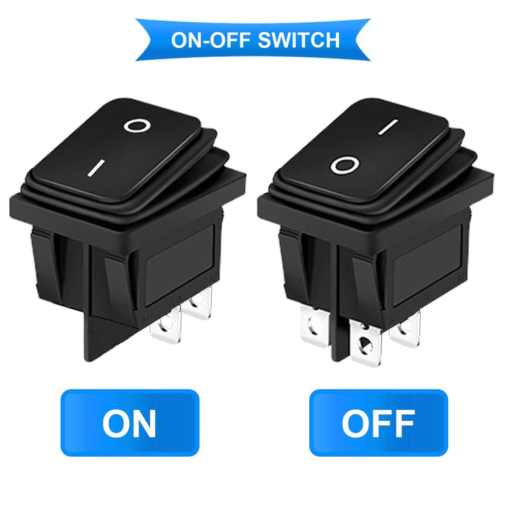 5 шт. клавишный переключатель переменного тока 16A/250V 20A/125V DPST вкл/выкл водонепроницаемая мини-кнопка 5 цветов (Черный/Красный/Зеленый/Желтый/Синий) 4 штифта 2 положения