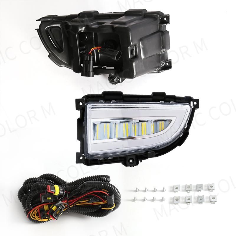 LED DRL Headlight for Mitsubishi Lancer 2004 2005 2006 Daytime Running Light White Yellow Turn Signal Front Bumper Fog Lamp 12V