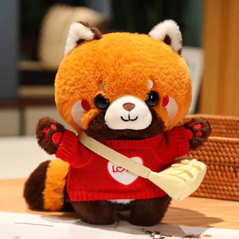 30cm Cute Raccoon Into Red Brown Red Panda Dress Up Plush Toy Plush Animal Soft Pillow Birthday Gift for Children