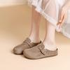 Women's Suede Birkenstock Half-Closed Moccasins - Spring 2026 Retro Style, Cute Ugly Design