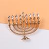 Hanukkah Candlestick Candle Towel Buckle Diamond Creative Design Sense Alloy Brooch