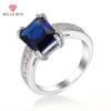 Модное квадратное сапфировое кольцо для женщин, простые минималистичные аксессуары на мизинец, элегантные обручальные ювелирные кольца