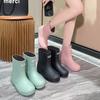 Rain Shoes Women's Adult Fashion Fleece Short Tube Kitchen Women's Water Shoes Waterproof Rain Boots Women's Water Boots Non-slip Work Rubber Shoes