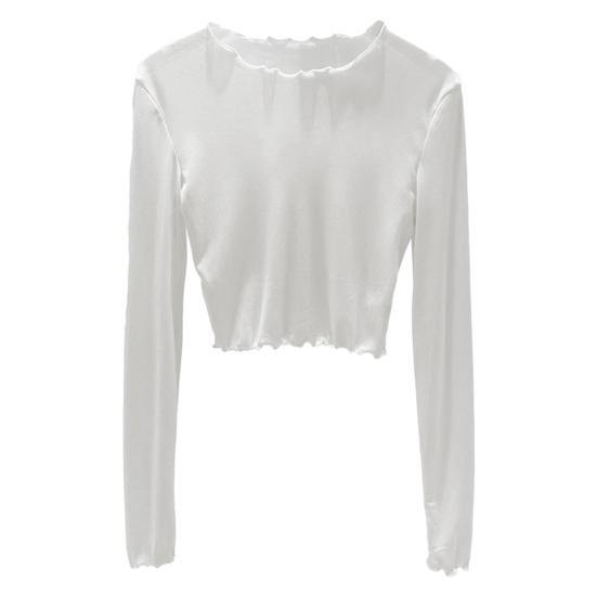 Женские летние топы с круглым вырезом и длинным рукавом, сетчатые топы с защитой от солнца, внутренние топы для повседневной носки