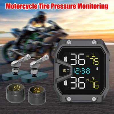 Система контроля давления в шинах TPMS для мотоцикла с 2 датчиками, сигнализация температуры давления в шинах мотоцикла, мотоциклетные аксессуары