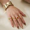 Vintage Colorful Flower Enamel Open Ring for Women Creative Red Rhinestone Finger Rings Exquisite Charms Party Jewelry Gifts